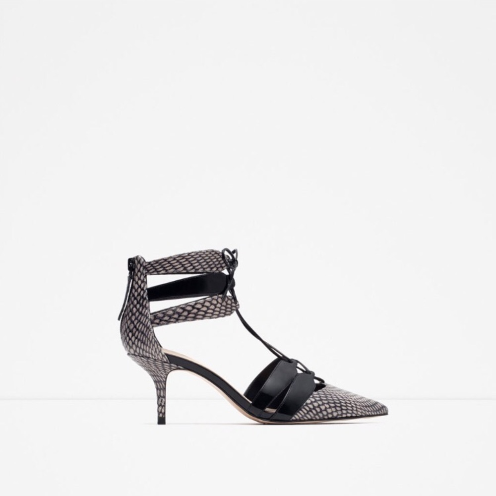 ZARA Snake Skin Grey Pumps